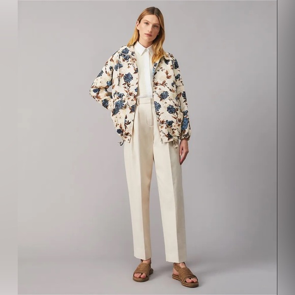 NWT $498 Tory BurchFloral-Print Hooded Wind-Resistant Jacket - Picture 1 of 9